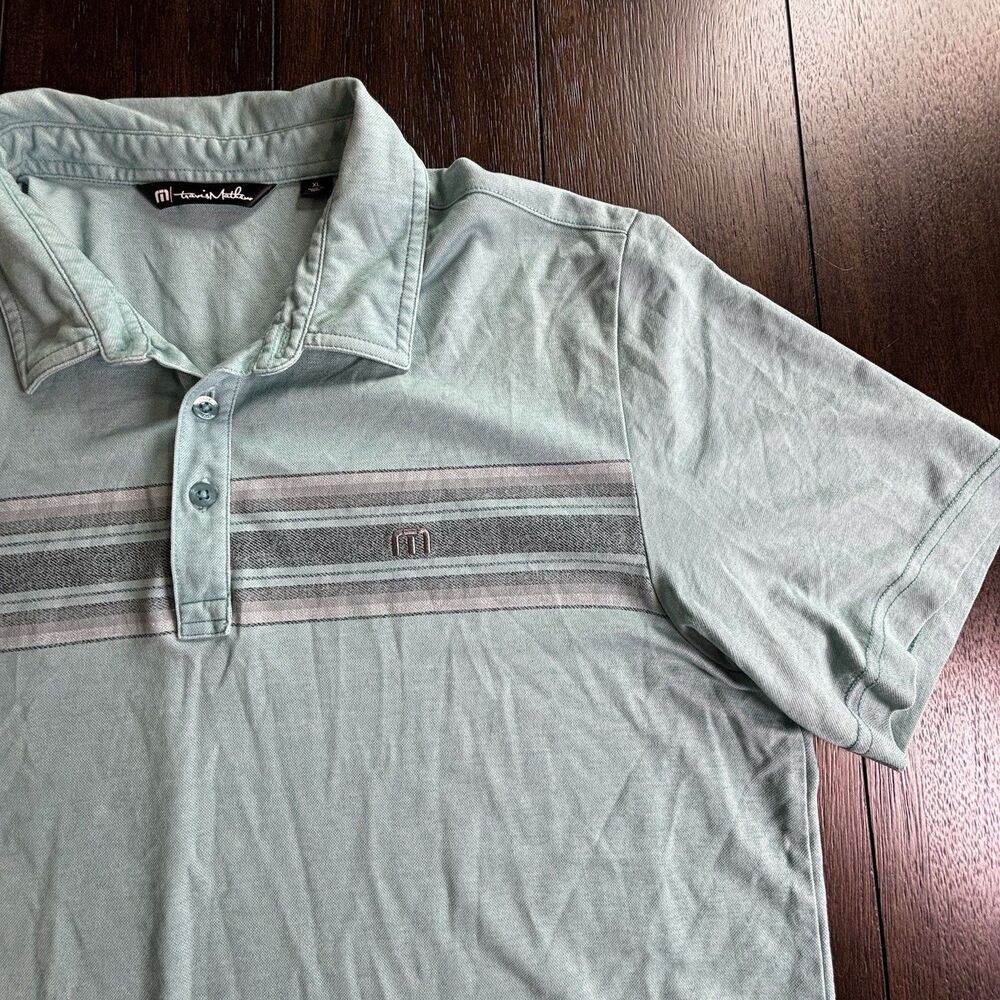 Travis Mathew Mens Shirt Green Golf Polo Short Sleeve Pima Cotton Blend XL
